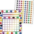 Teacher Created Teacher Created 1593285 Colorful Incentive Charts with Mini Stickers; Paw Prints 1593285